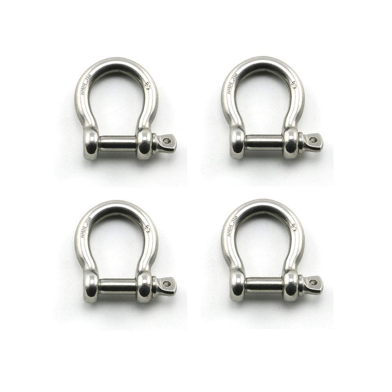 Heyous 4pcs 1/4 Inch 6mm Screw Pin Anchor Shackle Stainless Steel Heavy Duty Bow Shape Load Clamp for Chains Wirerope Lifting Paracord Outdoor Camping Survival Rope Bracelets - Image 1